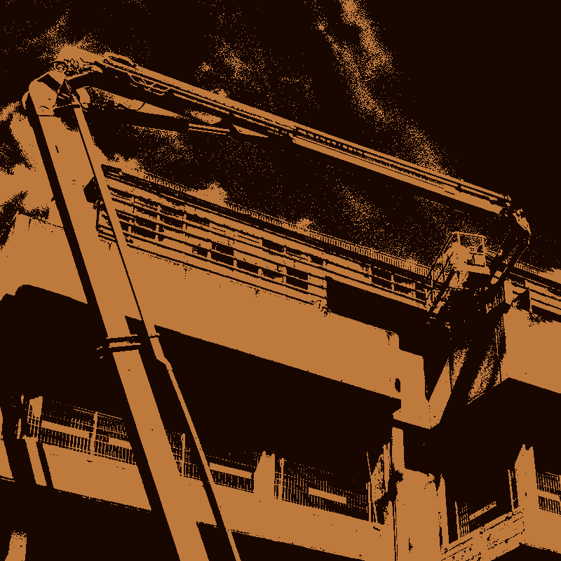 Crane working on building